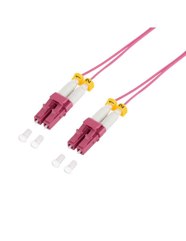 Network Cables PATCH CORD Fibra Optica LOGILINK OM4 50/125, multimode, LC/UPC-LC/UPC, LSZH, 5 m, super-slim, violet, "FS4LC05"