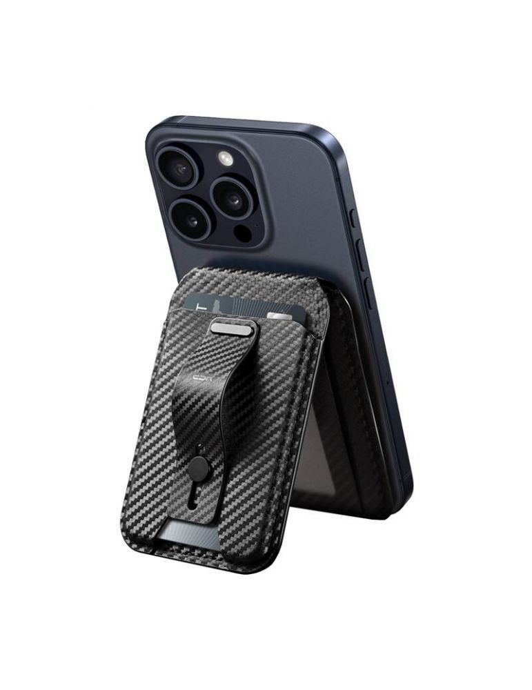 Portofel magnetic ESR cu funcție de suport (fibră de carbon)