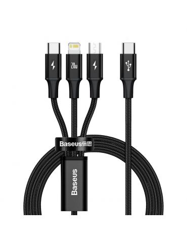 Cablu Baseus 3 în 1 USB-C... - Tik.ro