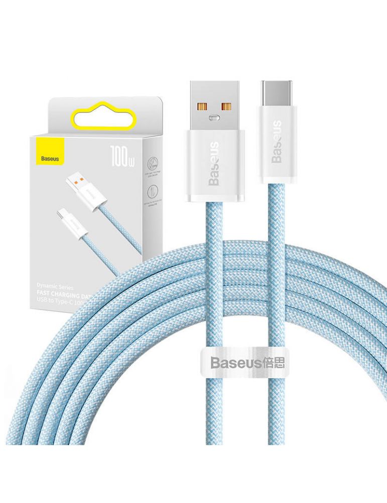 Cablu USB la USB-C Baseus Dynamic Series, 100W, 2m (albastru)