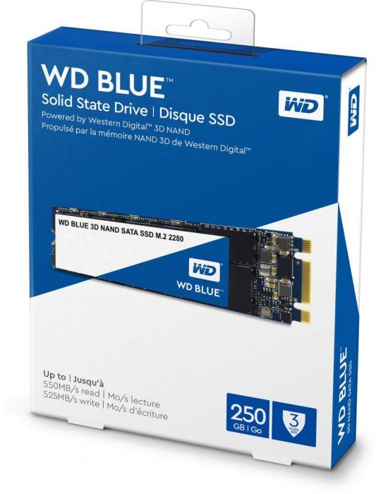 SSD Western Digital Blue 3D NAND 250GB, SATA 3, M.2 Wd - 1