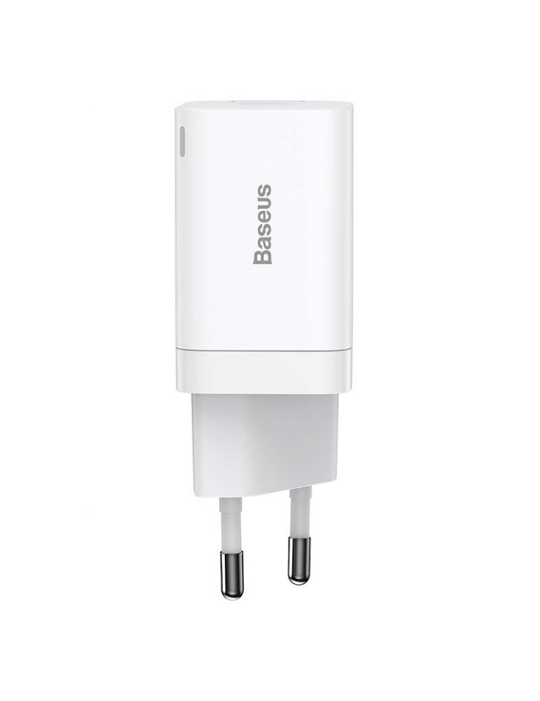 Baseus Super Si Pro Quick Charger USB + USB-C 30W încărcător de rețea (alb)