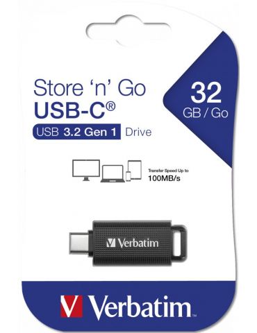 Verbatim Store 'n' Go memorii flash USB 128 Giga Bites USB tip-C 3.2 Gen 1 (3.1 Gen 1) Negru