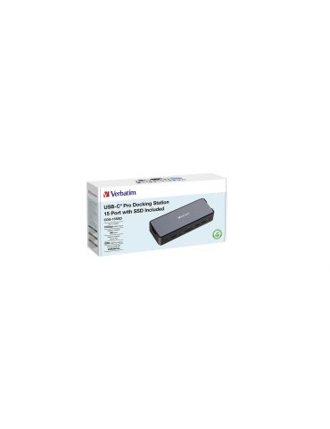 Verbatim CDS-15SSD Prin cablu USB 3.2 Gen 1 (3.1 Gen 1) Type-C Negru, Gri
