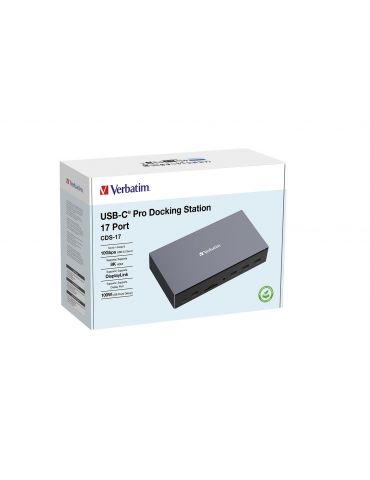 Verbatim CDS-17 Prin cablu USB 3.2 Gen 1 (3.1 Gen 1) Type-C Negru, Gri