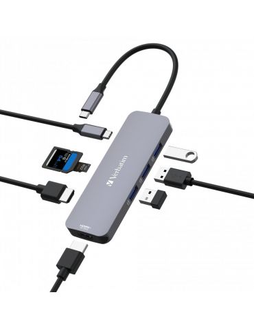 Verbatim CMH-08 USB tip-C 5000 Mbit s Argint