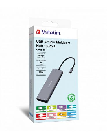 Verbatim CMH-13 USB tip-C 10000 Mbit s Argint - Tik.ro