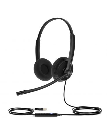 Yealink UH34 Lite Dual Teams Căști Prin cablu Bandă de fixare pe cap Birou Call center USB Tip-A Negru
