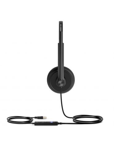 Yealink UH34 Lite Dual Teams Căști Prin cablu Bandă de fixare pe cap Birou Call center USB Tip-A Negru