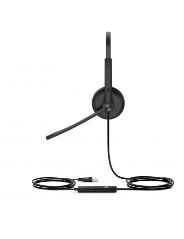 Yealink UH34 Dual Teams Căști Prin cablu Bandă de fixare pe cap Birou Call center USB Tip-A Negru