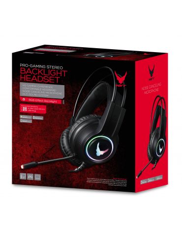Varr VH8030 cască audio & cască cu microfon Căști Prin cablu Bandă de fixare pe cap Gaming Negru