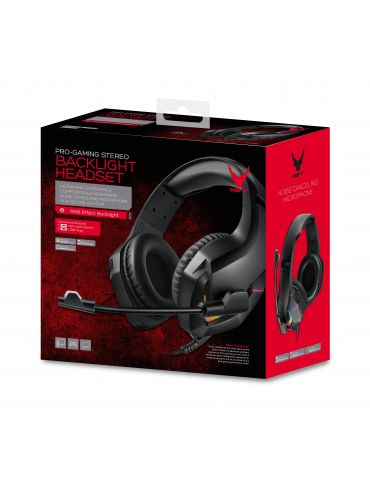 Varr VH8050 cască audio & cască cu microfon Căști Prin cablu Bandă de fixare pe cap Gaming Negru