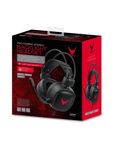 Varr VH6020B cască audio & cască cu microfon Căști Prin cablu Bandă de fixare pe cap Gaming Negru, Roşu
