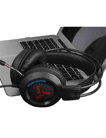 Varr VH8020 cască audio & cască cu microfon Căști Prin cablu Bandă de fixare pe cap Gaming Negru