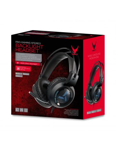Varr VH8020 cască audio & cască cu microfon Căști Prin cablu Bandă de fixare pe cap Gaming Negru