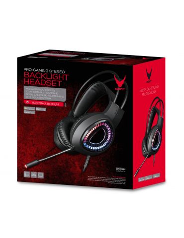 Varr VH8010 cască audio & cască cu microfon Căști Prin cablu Bandă de fixare pe cap Gaming Negru