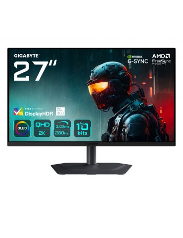 GIGABYTE MO27Q2A monitoare LCD 68,6 cm (27") 2560 x 1440 Pixel Quad HD QD-OLED Negru - Tik.ro