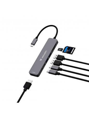 Verbatim 32158 hub-uri de interfață USB 3.2 Gen 1 (3.1 Gen 1) Type-C 5000 Mbit s Gri