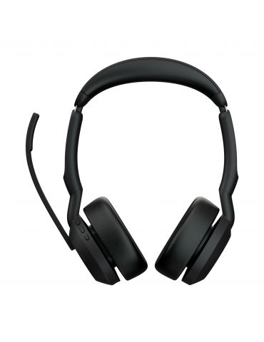 Jabra Evolve2 55 Căști Prin cablu & Wireless Bandă de fixare pe cap Birou Call center Bluetooth Stand de încărcare Negru