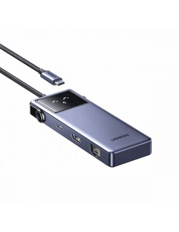 Ugreen 45155 stații de andocare și replicatoare de porturi pentru calculatoare portabile Prin cablu USB tip-C Gri