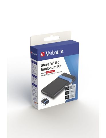 Verbatim Store'N'Go Enclosure Kit Cutie protecție HDD SSD Negru, Albastru 2.5"