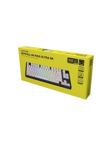 HATOR Skyfall 80 MAG ULTRA 8K tastaturi Gaming USB QWERTY Engleză SUA Negru, Alb