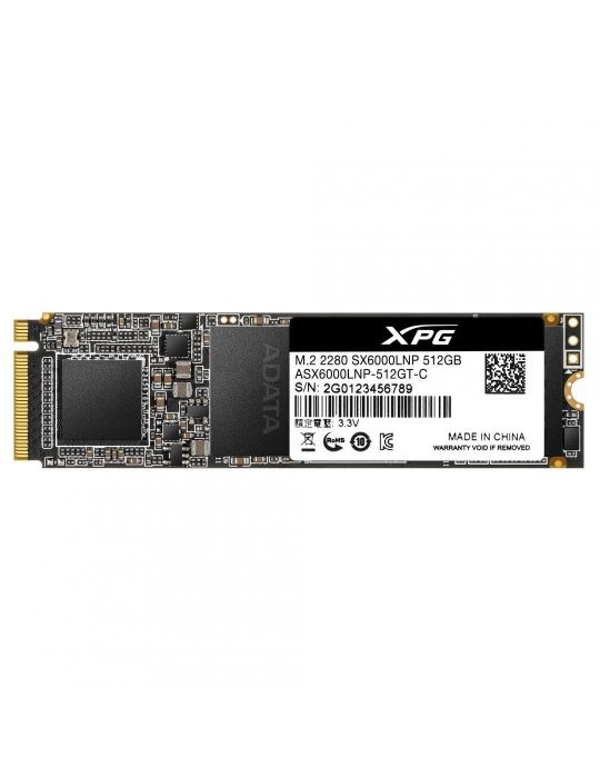 SSD ADATA SX6000 Lite, 512GB, PCI Express 3.0 x4, M.2  - 1