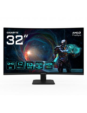 GIGABYTE GS32QCA monitoare LCD 80 cm (31.5") 2560 x 1440 Pixel Quad HD LED Negru - Tik.ro