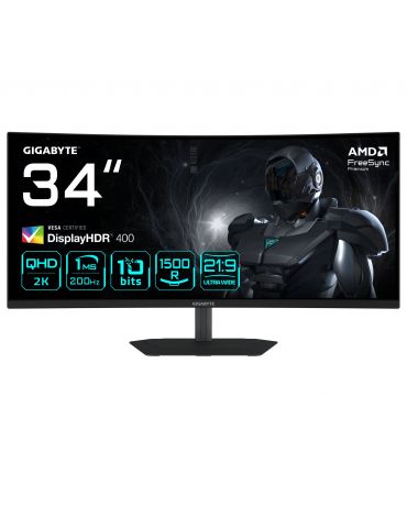 GIGABYTE G34WQC2 monitoare LCD 86,4 cm (34") 3440 x 1440 Pixel UltraWide Quad HD LED Negru - Tik.ro