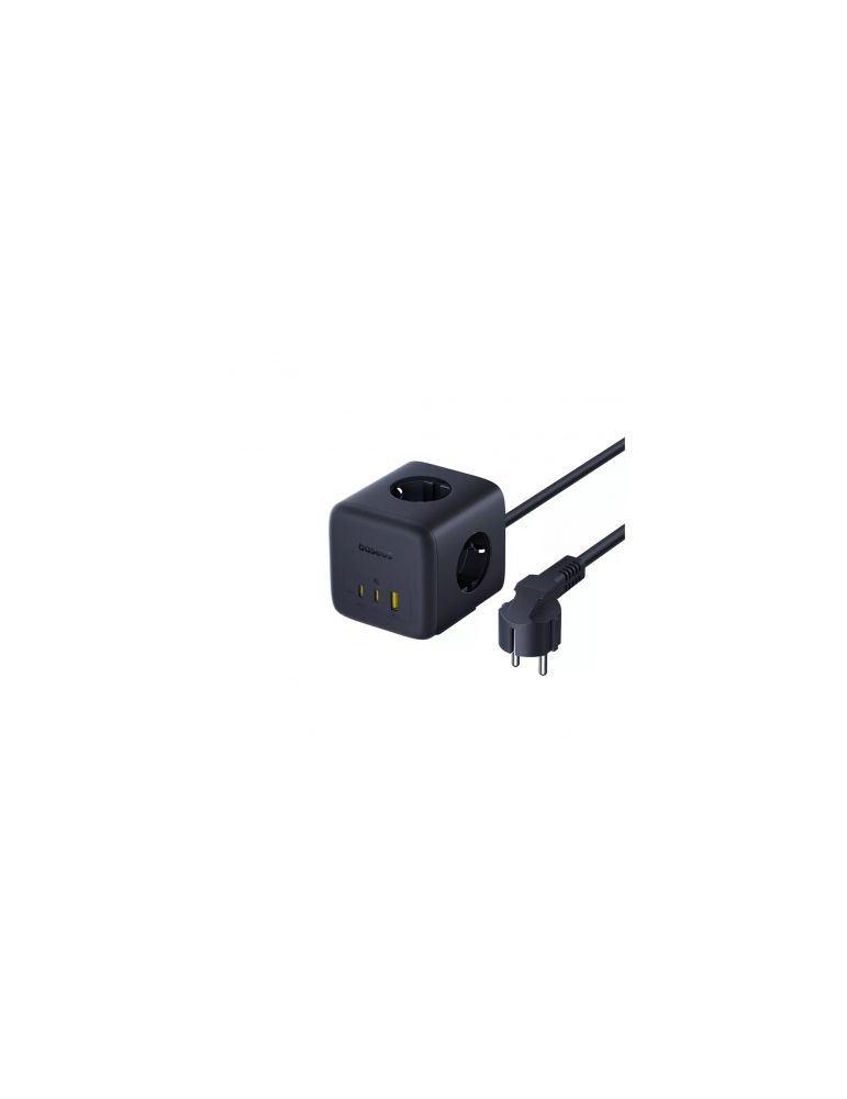 Baseus INCARCATOR RETEA Baseus EnerFill FA11 Cube Powerstrip, QC 67W, 3 x AC, 1xUSB Type-C, 1 x USB, lungime cablu 1.5m, negru "E000821