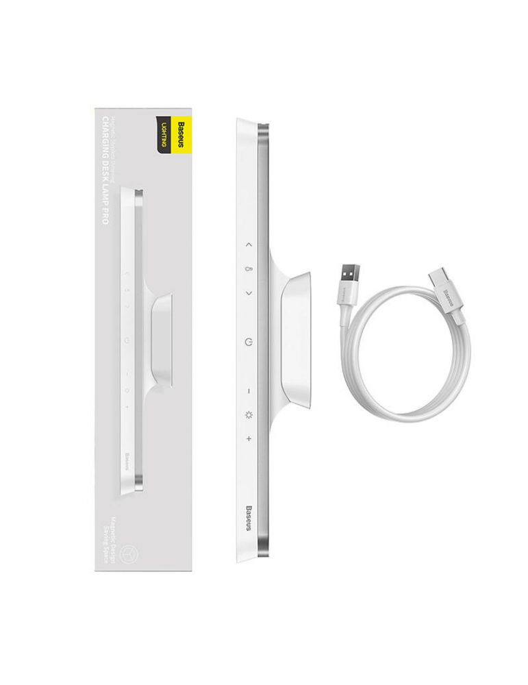 Baseus Magnetic Stepless Pro, cu panou tactil (alb)