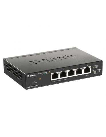 D-Link DGS-1100-05PDV2 switch-uri Gestionate Gigabit Ethernet (10/100/1000) Power over Ethernet (PoE) Suport Negru D-link - 3