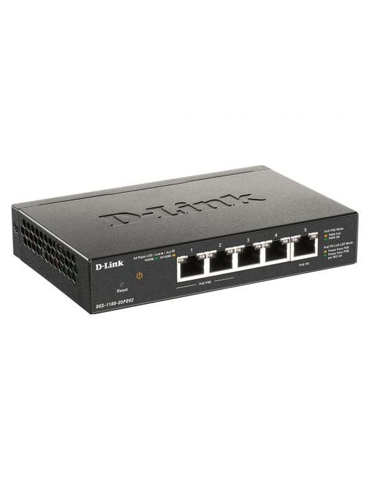D-Link DGS-1100-05PDV2 switch-uri Gestionate Gigabit Ethernet (10/100/1000) Power over Ethernet (PoE) Suport Negru D-link - 3