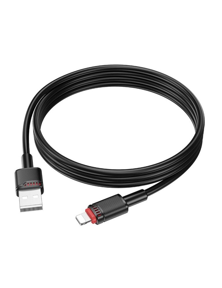 CABLU alimentare si date Borofone "BX110", Fast Charging Data Cable pt. smartphone, USB la Iphone Lightning, 2.4A, 1m, negru "69
