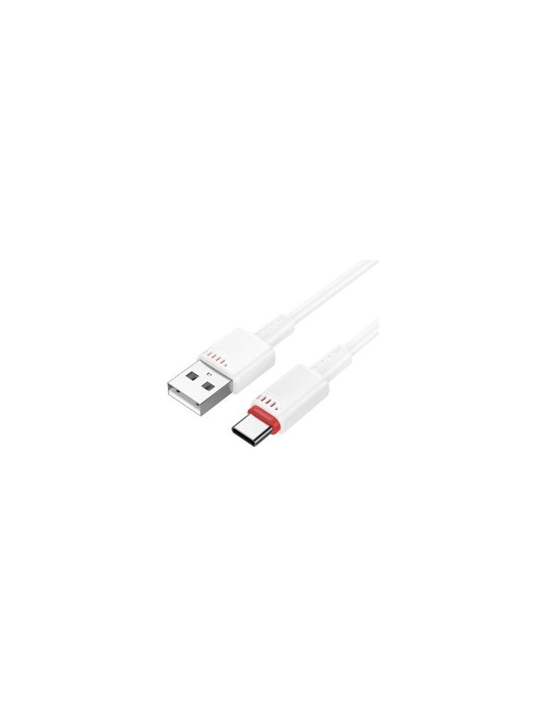 CABLU alimentare si date Borofone "BX110", Fast Charging Data Cable pt. smartphone, USB la USB Type-C, 2.4A, 1m, alb "6941991120