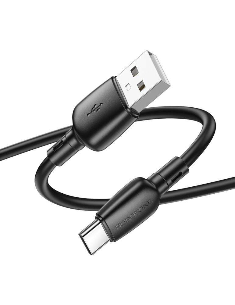 CABLU alimentare si date Borofone "BX93", Fast Charging Data Cable pt. smartphone, USB la USB Type-C 27W, 1m, negru "69419911031