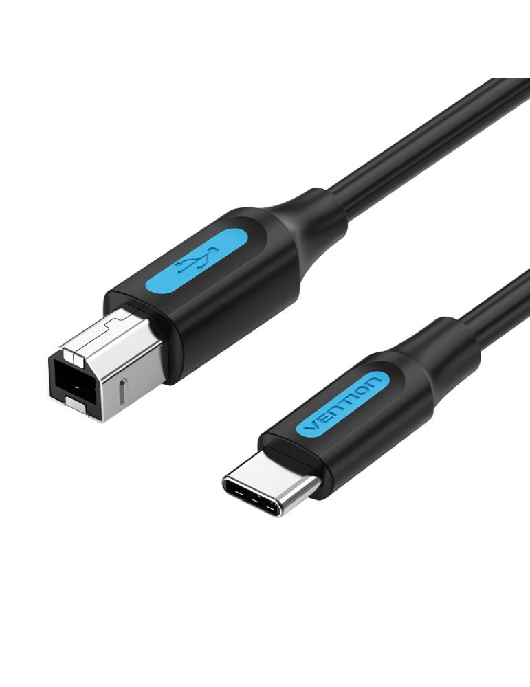Vention Cablu adaptor Vention, USB B (T) la USB-C (T), 1.5m, 480 Mbps, TPE, negru, "CQUBG" - 6922794756410