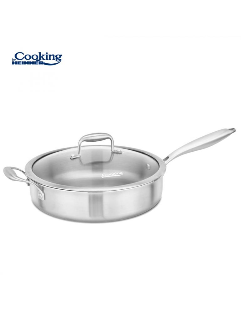 Skillets & Frying Pans TIGAIE ADANCA INOX+CAPAC STICLA 28X7.5CM, ATOMIC3, COOKING BY HEINNER