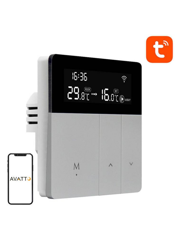 Thermostats Termostat inteligent pentru încălzirea apei Avatto WT50 3A Wi-Fi Tuya