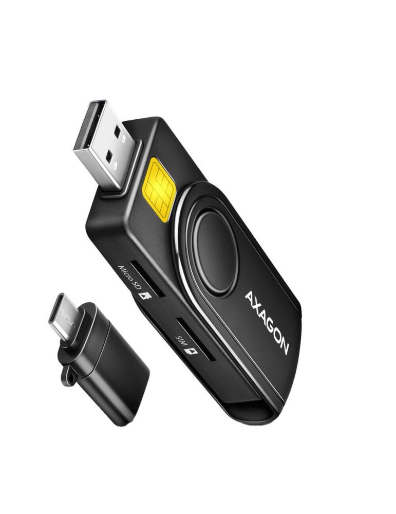 Cititor electronic carti de identitate Smart card PocketReader CRE-SMP2A, USB 2.0, SD/microSD/SIM Card
