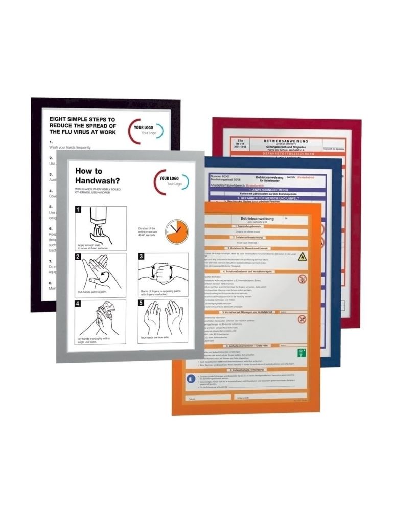 Display magnetic Durable Duraframe, A3, argintiu, 2 bucati/set