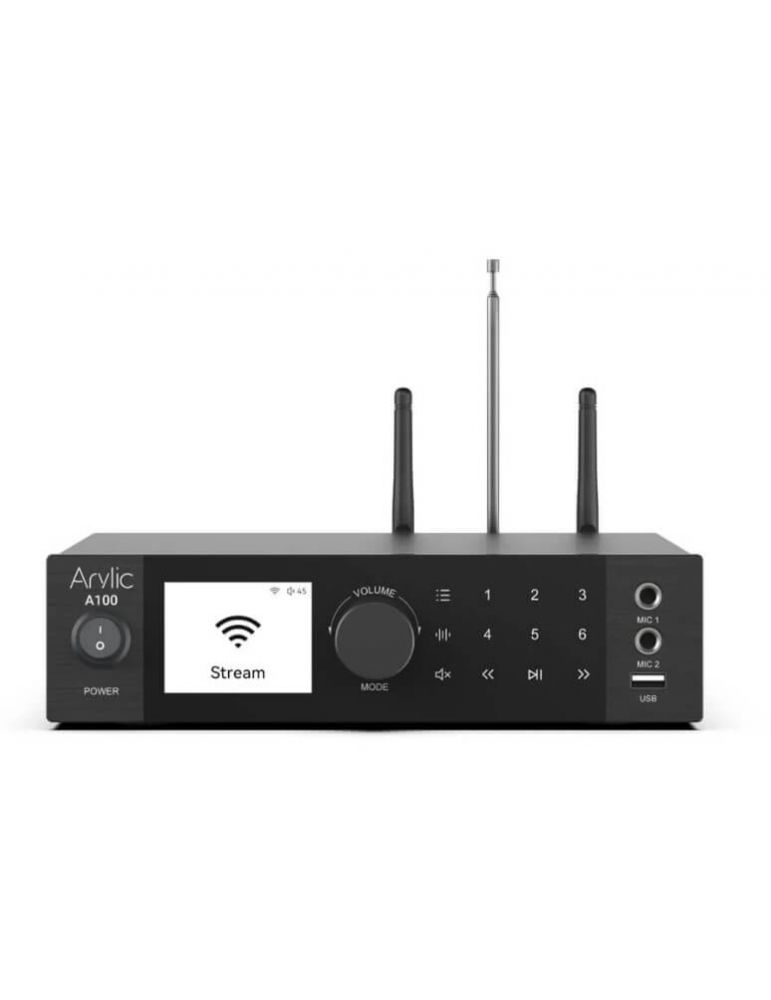 Streamer cu amplificare 2x100W RAKOIT A100, 24bit / 192kHz, Bluetooth, Airplay 2, Karaoke
