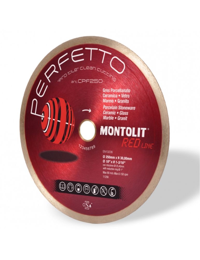 Montolit RS Disc Montolit CPF250 PERFETTO Ø 250 mm /25.4 gresie portelenata/ceramica/sticla/marmura/granit