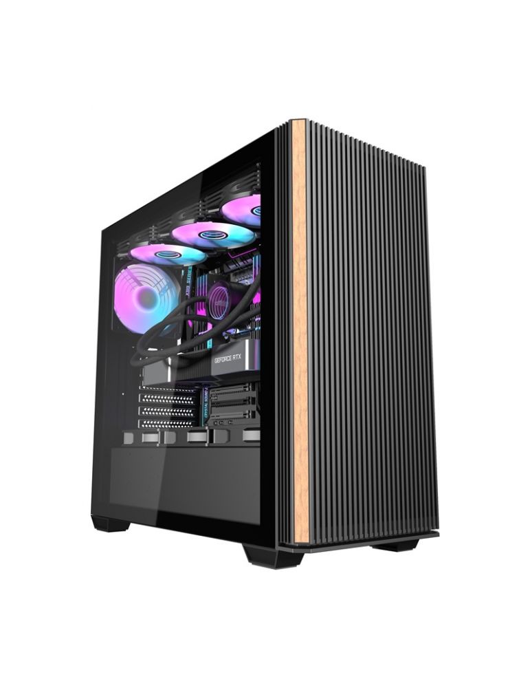 Carcasă pentru computer Darkflash DS900WS (negru) + 4 ventilatoare