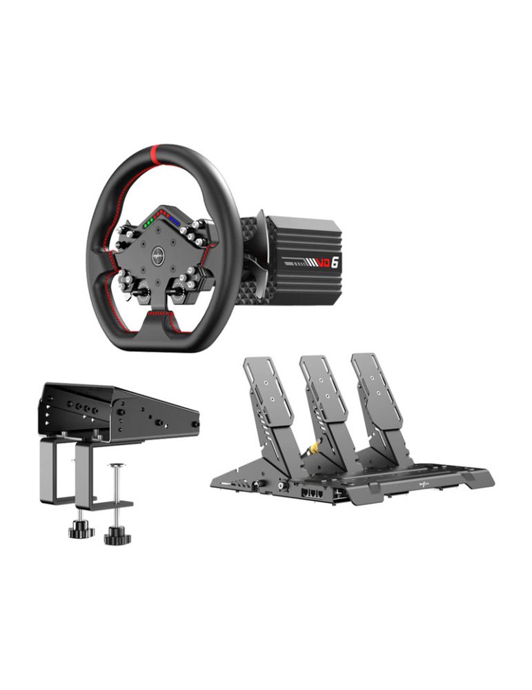 Set de jocuri PXN VD6 Bundle DP - bază VD6 + volan WDS R2 + pedale + clemă Z9
