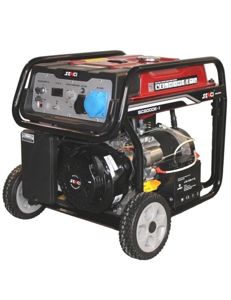 RS Generator de curent SENCI SC8000E TOP putere maxima 7,0 kW 230V pornire electrica si roti