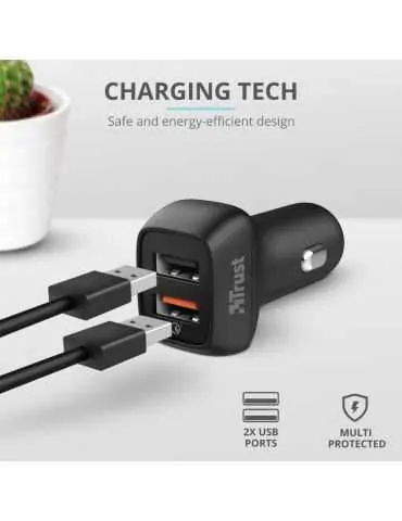 Incarcator rapid pentru masina trust qmax 30w ultra-fast dual usb Trust - 1