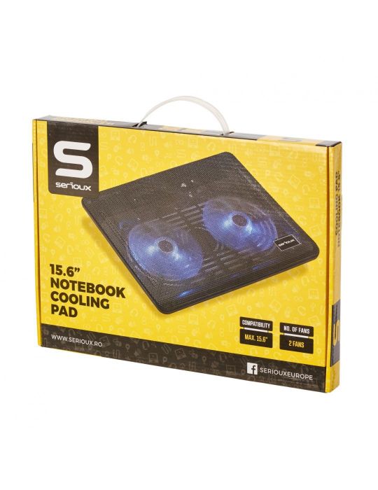 Cooling pad serioux srxncp007 dimensiuni: 340*250*23mm compatibilitate maxima laptop: 15.6 Serioux - 1