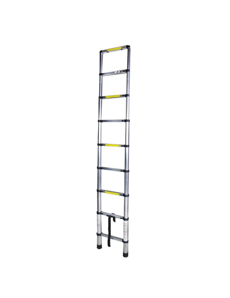 Scara telescopica aluminiu BISONTE STR1026 9 trepte, inaltime maxima 2.6 m