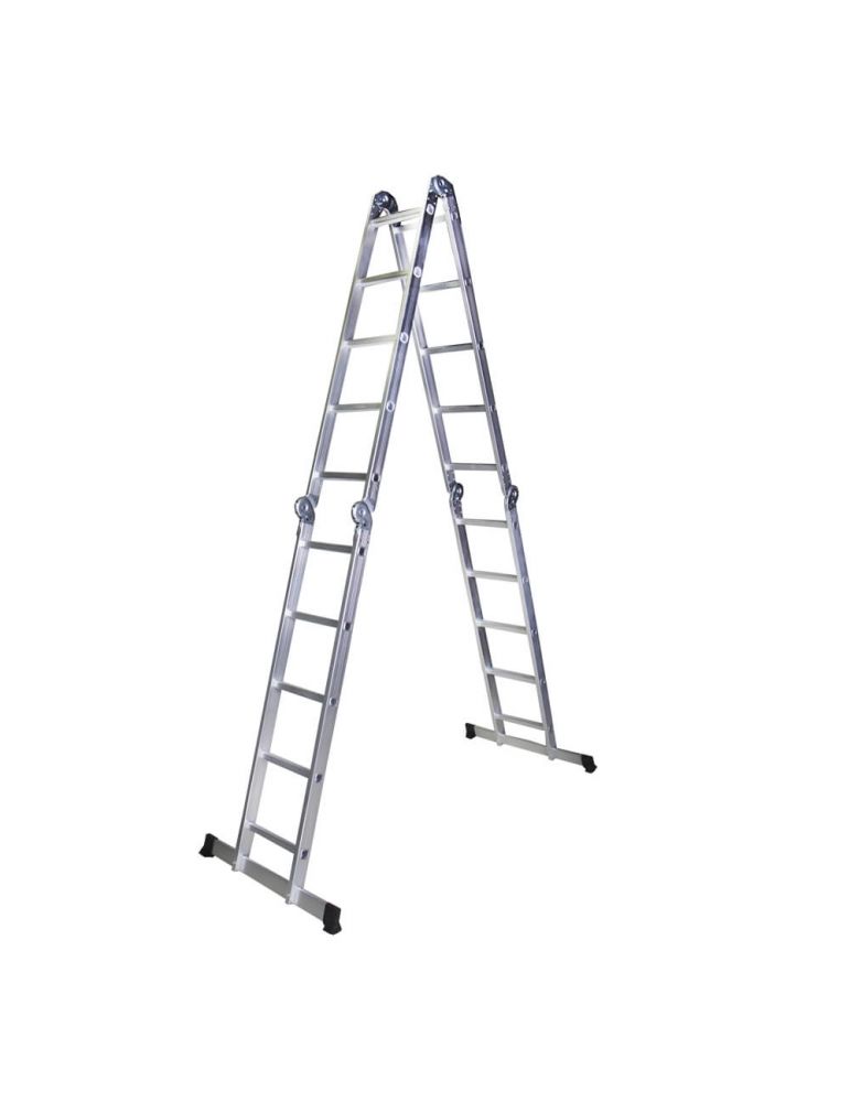 Ladders RS Scara multifunctionala din aluminiu BISONTE STR405 4 segmente x 5 trepte, inaltime maxima 5.8 m